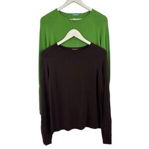 J. McLaughlin Women’s Lot of 2 Brown Grey Long Sleeve Shirts Size S